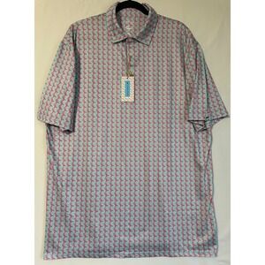 Proud 90 Golf  Polo Shirt Men XXL Multicolor Ribbon Breast Cancer‎ Awareness